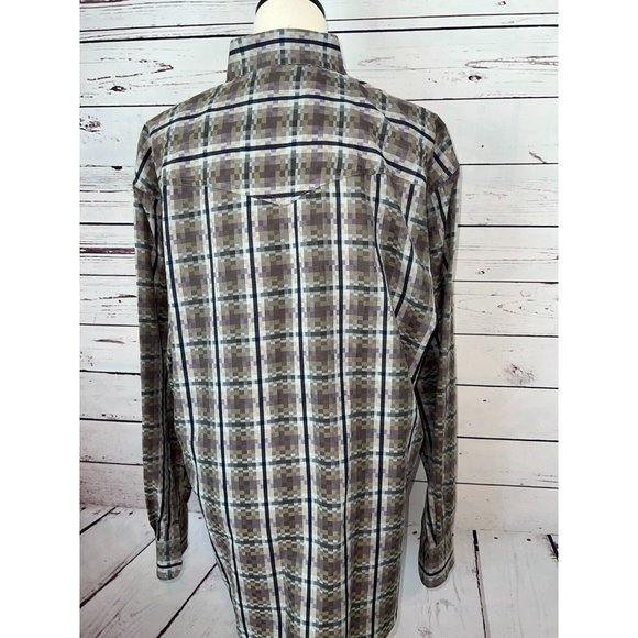 Pintlar Western Shirt Long Sleeve Button Front Large Cowboy Rodeo Colorful Plaid - Picture 2 of 8